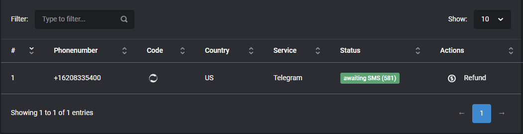 Get a phone number for Telegram